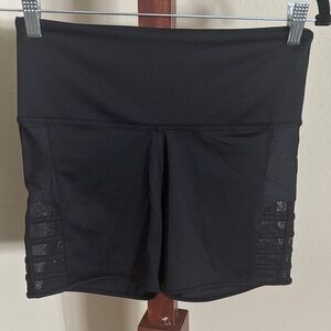 Victoria's Secret Black High Waist Spandex Mesh Shorts